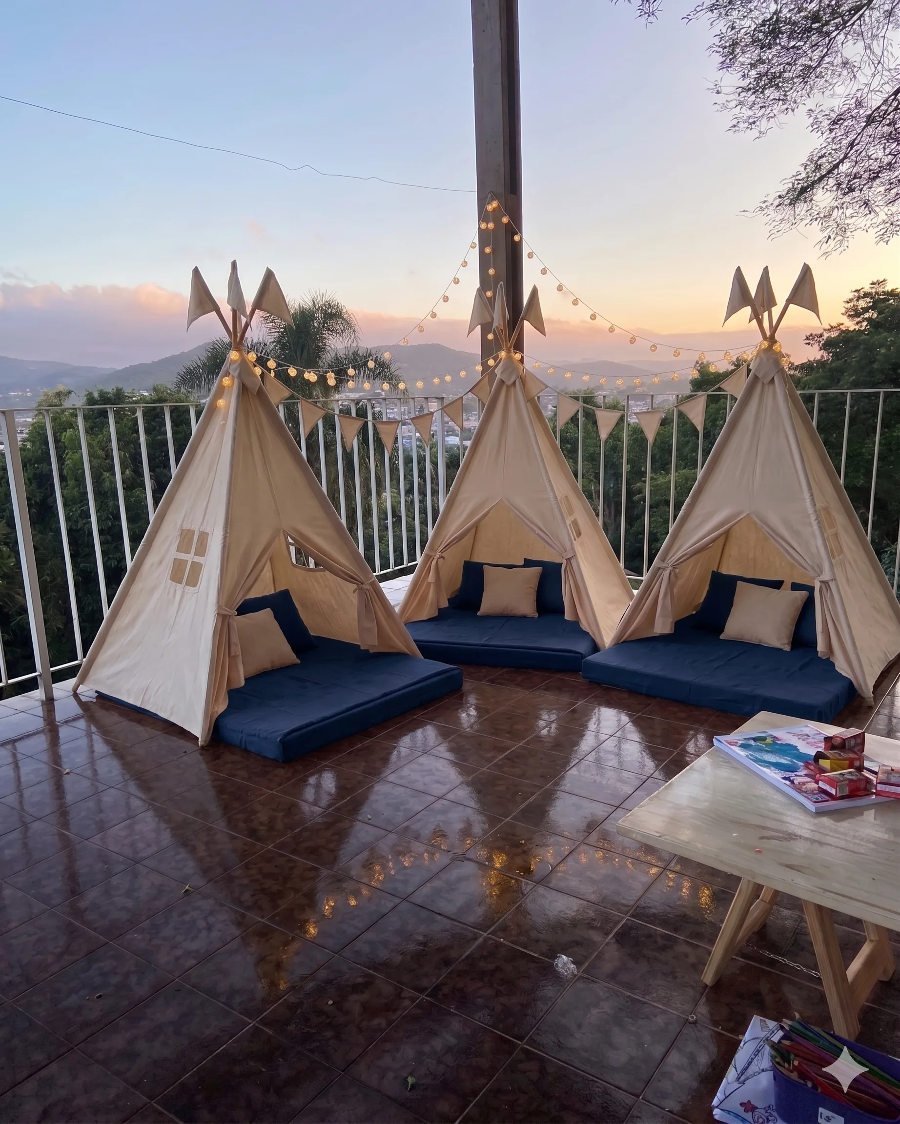 Cabana encantada com decoração para festa infantil